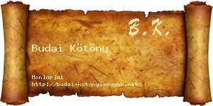 Budai Kötöny névjegykártya